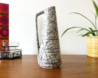 Vintage Scheurich Vase with Handle, Fat Lava Glaze, Model 275-20, West German Pottery, Mid-Century Decor