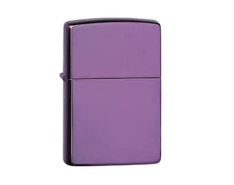 Personalized High Polish Purple Zippo Lighter, Free Engraving