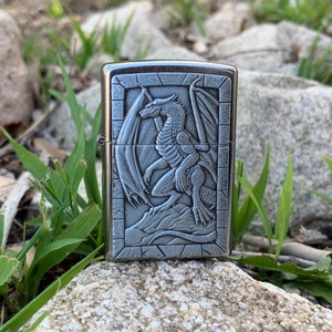 Custom Dragon Zippo Lighter Personalized Free Birthday Gift Groomsmen Wedding Party Fathers Day Graduation