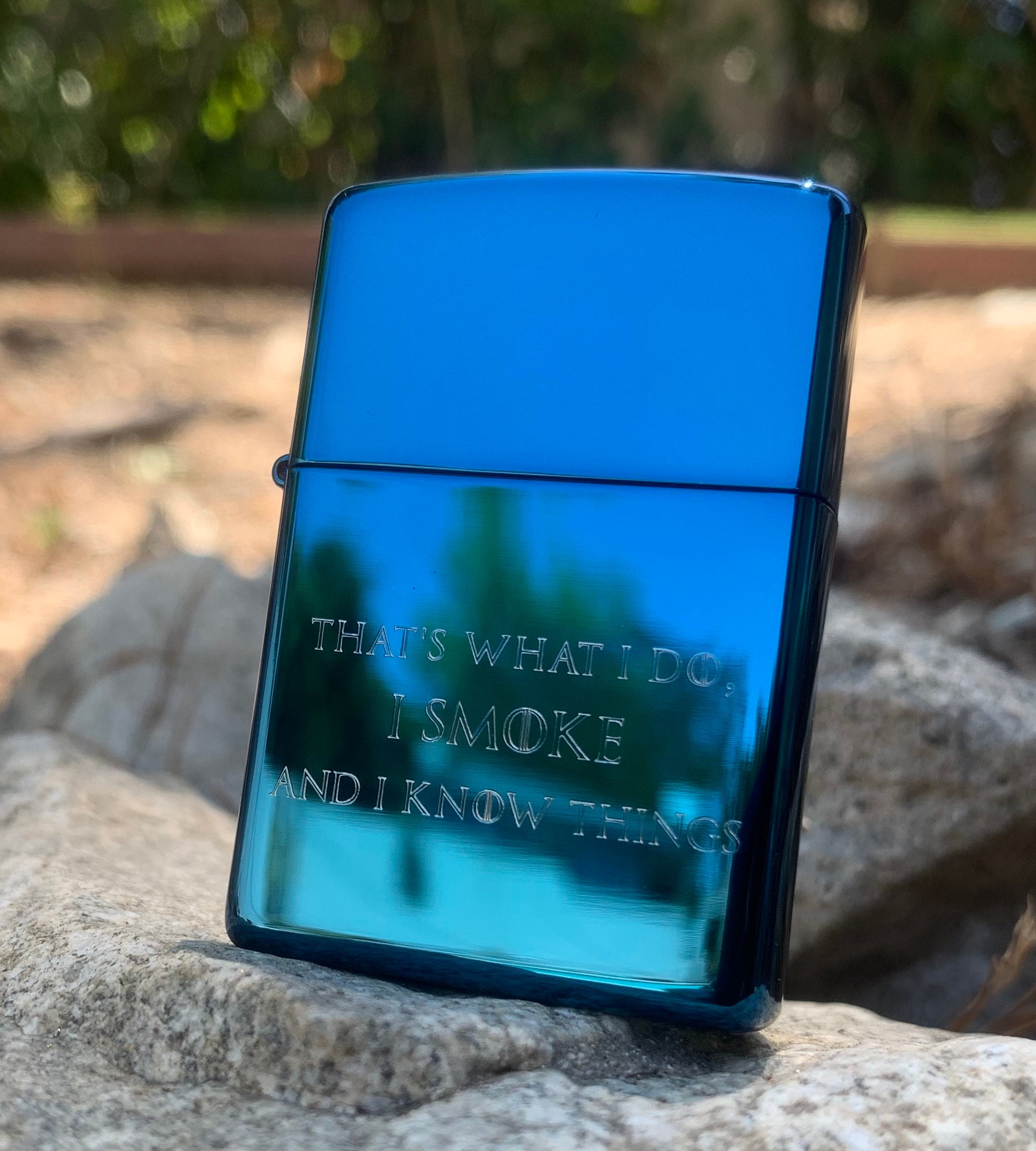 Genuine Zippo Sapphire Blue windproof Lighter CASE ONLY No Insert/Box