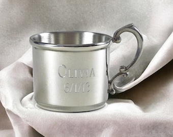 Custom Pewter Baby Cup engraved free