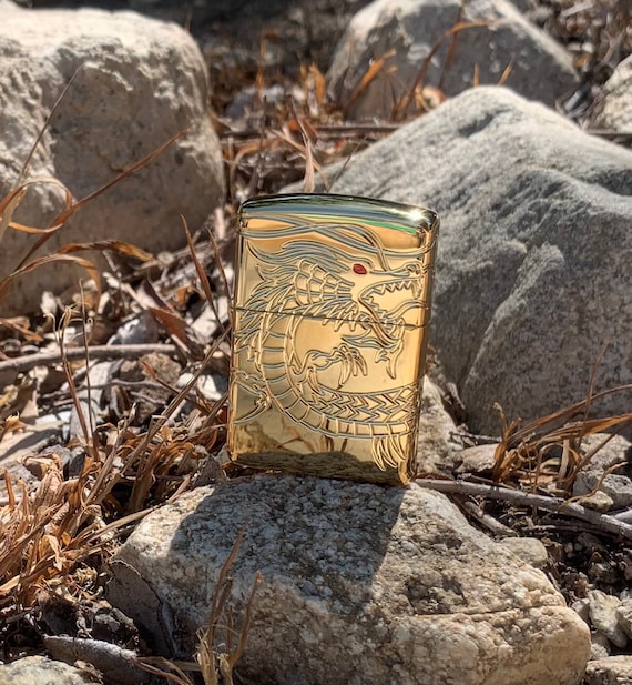 Asian Dragon Zippo Lighter: Gold Plated Armor, Free Engraving - Etsy