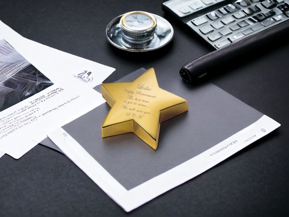 Engraved Star Paperweight - Personalized Gift for Wedding, Birthday