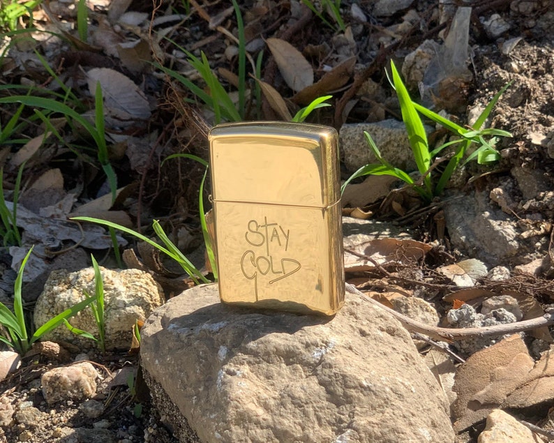 Custom Zippo Lighter Genuine High Polish Gold Brass Personalized Free Birthday Gift Groomsmen Wedding Party 