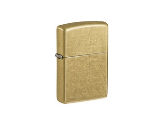 Personalisiertes Street Brass Zippo-Feuerzeug mit kostenloser Gravur. Ein winddichtes, graviertes Zippo-Feuerzeug als Geschenk zum Vatertag, Trauzeugen oder Sammler.