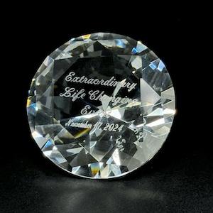 Grammatura carta di cristallo Taglio diamante inciso Regalo gratuito per lui Il suo compleanno Testimoni dello sposo Festa di nozze Fidanzato Fidanzata Padre Madre Fratello