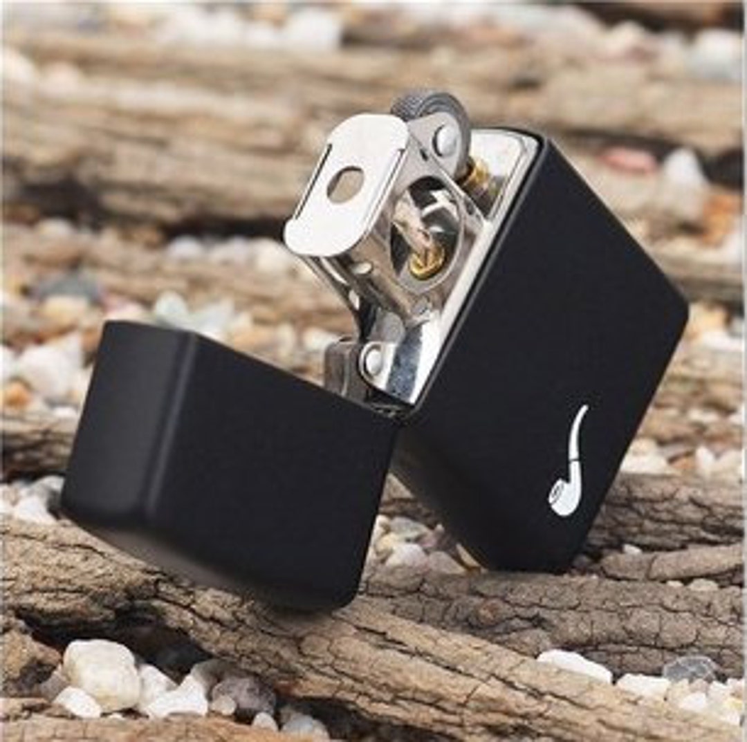 Black Matte Zippo Pipe Lighter Personalized Free Birthday Gift