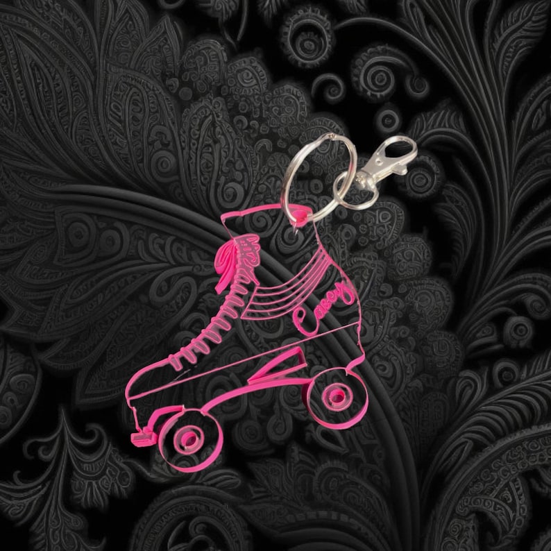 Custom Acrylic Roller Skate Key Chain Engraved Free for Bridal Etsy