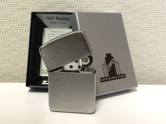 Accendino Zippo originale replica del 1941 in cromo spazzolato