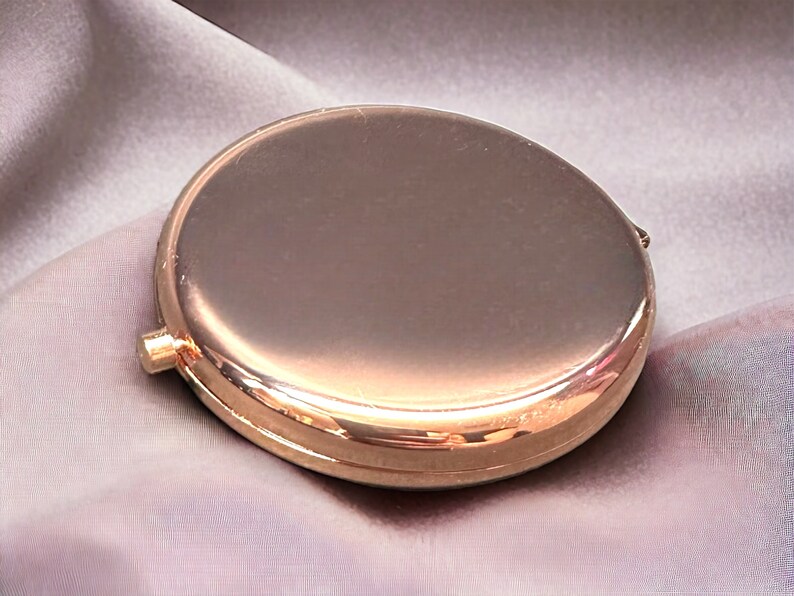 Custom round compact mirror rose gold color engraved free for weddings bridal party gift cute gift for mom sister image 4