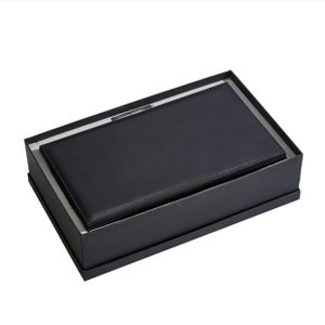 Custom Black Leather Jewelry Box 12 x 6.75 watch box Valentines Day Mothers Day Fathers Day image 5