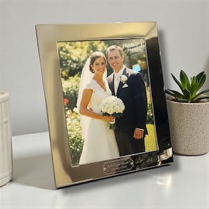 Anpassad graverad silverfotoram, 5x7, personlig present