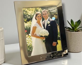 Custom Engraved Silver Photo Frame, 5x7, Personalized Gift