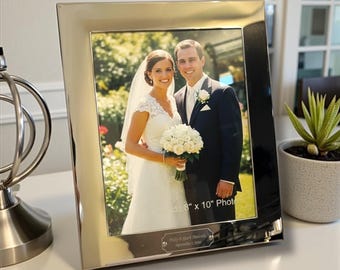 Custom Engraved Silver Picture Frame, 8x10 Boston Design