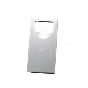 Custom Engraved Rectangular Bottle Opener Nickel Plated 4&quot; Engraved Free