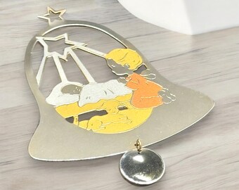 Vintage G. Duchin & Assoc. Baby Lamb Angel Star  Metal 4.5” Ornament 1981 - Personalize Free