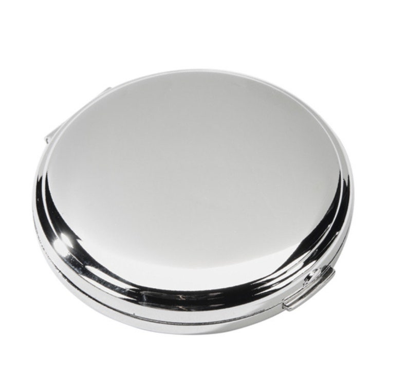 Custom compact Mirror Boston Round Nickel Plated engraved free for weddings bridal party gift cute gift for mom sister image 4