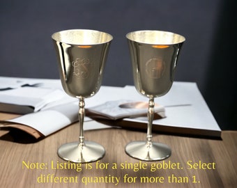 Engraved Nickel Plated Goblet - Personalized 10 oz Wine Glass