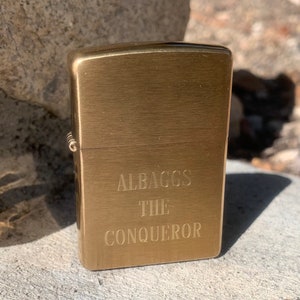 Personalized Brushed Brass Zippo Lighter Engraved Free. A windproof engraved Zippo lighter gift for father's day or groomsmen or collector. image 4