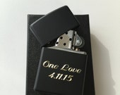 Genuine Black Matte Zippo Lighter Engraved Free Gift for Him Her Birthday Groomsmen Wedding Party Boyfriend Girlfriend Father Mother Brother