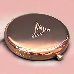 Custom Engraved Rose Gold Compact Mirror: Bridal Party Gift
