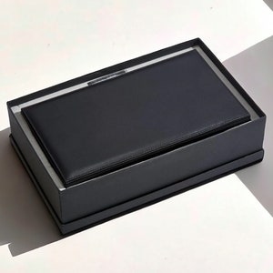Custom Black Leather Jewelry Box 12 x 6.75 watch box Valentines Day Mothers Day Fathers Day image 3