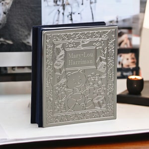 Custom Engraved Baby Photo Album: Teddy Bear Design, Holds 100 4x6 Photos