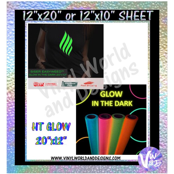 Glow In The Dark HTV Vinyl Heat Transfer Vinyl Siser Glow Etsy