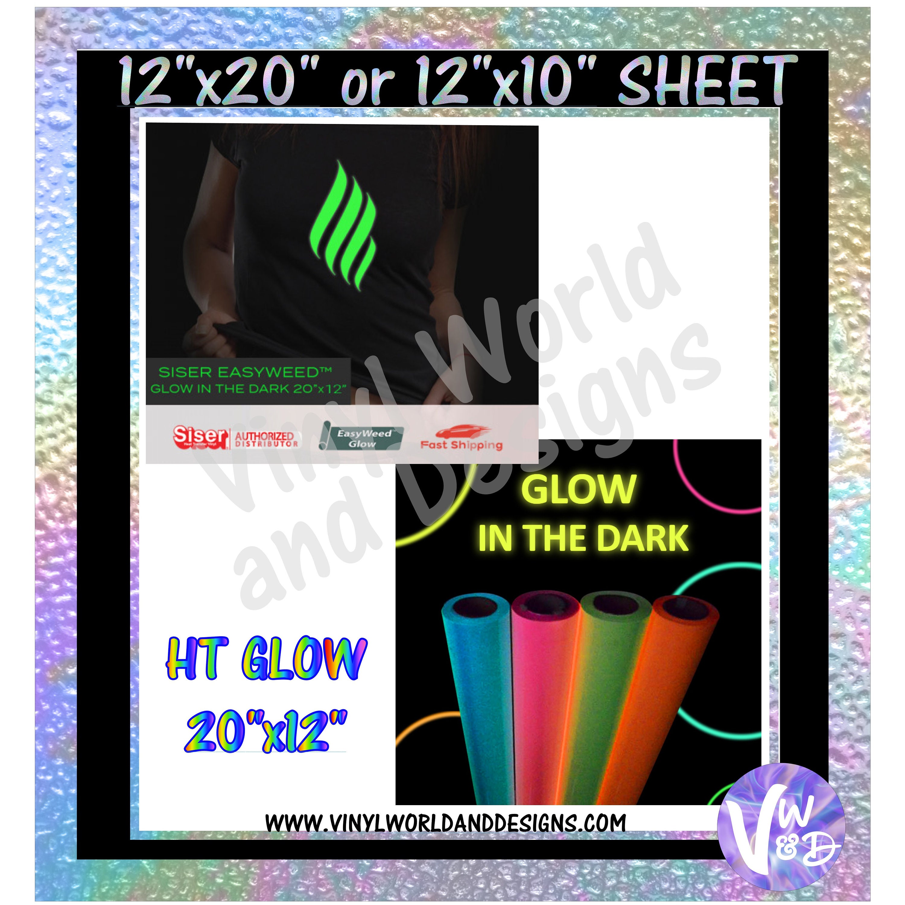 Glow In The Dark HTV Vinyl Heat Transfer Vinyl Siser Glow Etsy