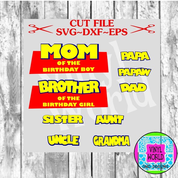Download SVG Cut File Toy Story Birthday Boy or Girl Mom and Dad of ...