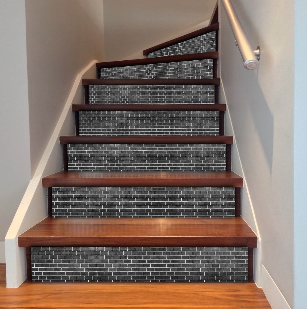 Black Brick Wall Tile, Waterproof Vinyl Tile Pack of 24, Tile Decals