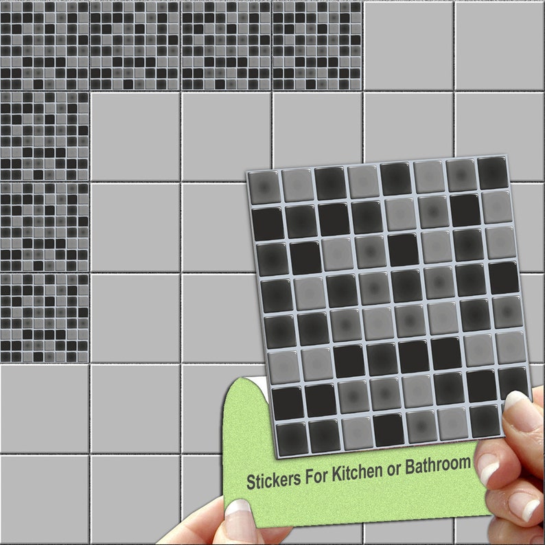 Mosaic Tile, Waterproof Vinyl Tile Pack of 24, Tile Decals for Kitchen