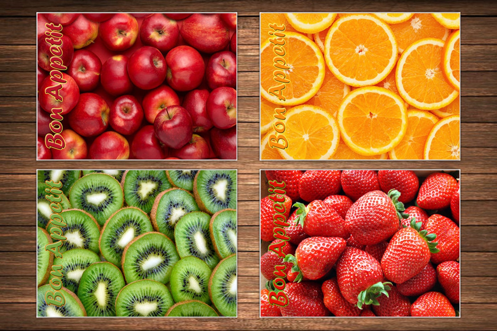 Table Placemats Design Fruits Laminated Placemats Set of 4 Etsy