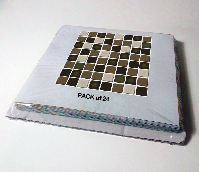 Mosaic Tile, Waterproof Vinyl Tile Pack of 24, Tile Decals for Kitchen