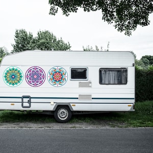 Mandalas - Stickers vinyles avec revêtement UV, sticker caravane en vinyle, sticker camping-car, grand sticker, sticker camping-car. LIVRAISON GRATUITE