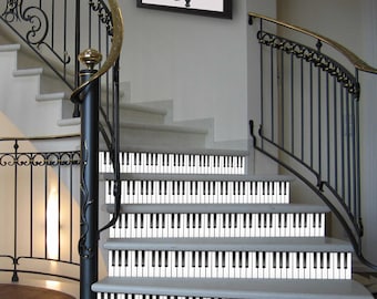 Piano keyboard Tile, Waterproof Vinyl Tile  Pack of 24, Tile decals for Kitchen,  Stair or any other smooth surface  .FREE SHIPPING