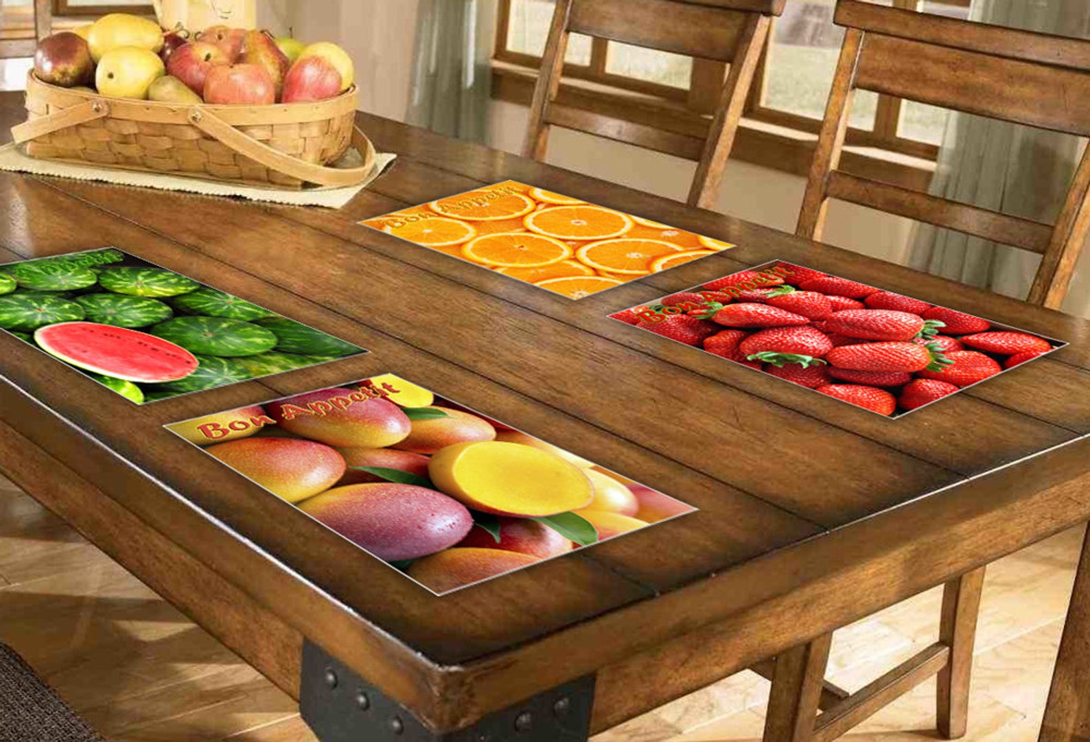 Table Placemats Design Fruits Laminated Placemats Set of 4 Etsy