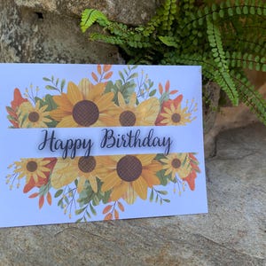 lovingly designed birthday postcard - sunflower birthday card - flowery greeting card - postcard DinA6 - optionally with envelope