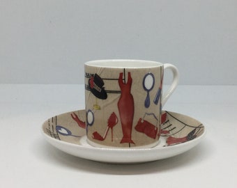 Christopher Vine Design Demi-Tasse Coffee Cup and Saucer