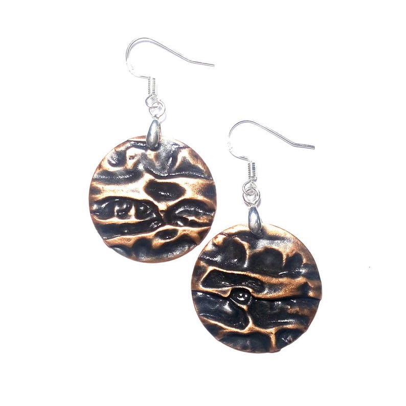 Designer earrings Hammered copper earrings Dangle copper earrings Free shipping handmade copper earrings air chased copper earring