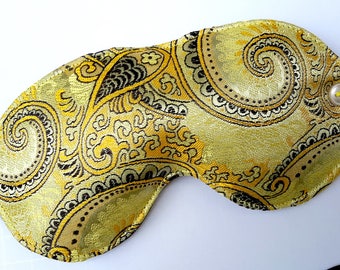 Handmade Sleep Mask: Paisley Brocade, Adjustable Blindfold