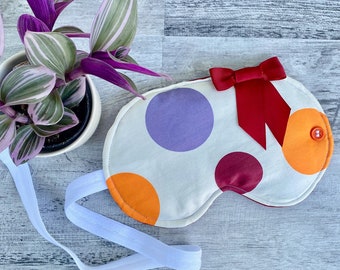 Polka Dot Sleep Mask with Bow: Girly Travel Accessory