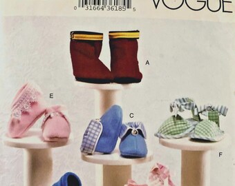 Vogue 7707 Sewing Pattern, Baby Shoes, Booties, 6 styles, boy or girl, UNCUT