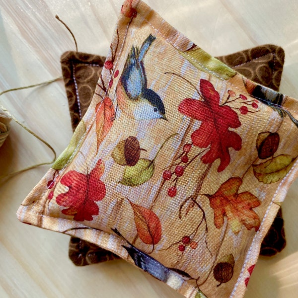 Cotton & Flannel Hand Warmers, bird lover, chickadee, cold weather, heat pack, gift, teacher, dog walker, stocking stuffer, reusable,