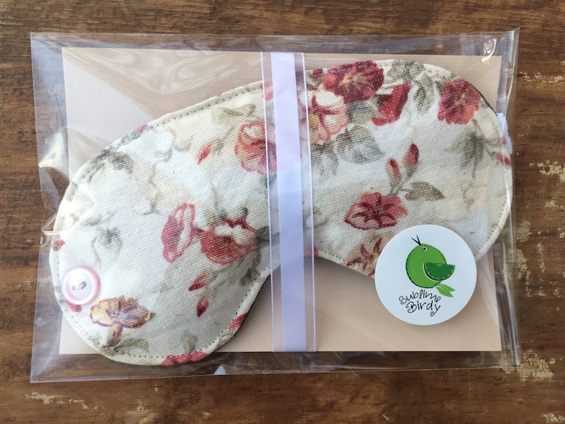 Floral Sleep mask filled with lavender, blindfold for sleeping, naps, relaxing, or plane flights, great bride or bridesmaid gift image 5