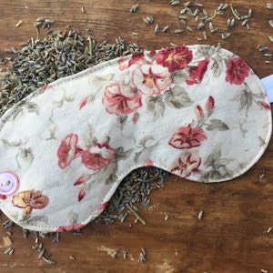 Floral Sleep mask filled with lavender, blindfold for sleeping, naps, relaxing, or plane flights, great bride or bridesmaid gift image 1