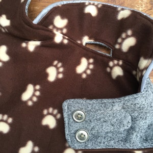 Double Fleece dog coat with reflective details, you choose lining, warm and cozy coat for boy or girl dog Bild 3