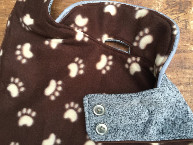 Double Fleece dog coat with reflective details, you choose lining, warm and cozy coat for boy or girl dog image 3