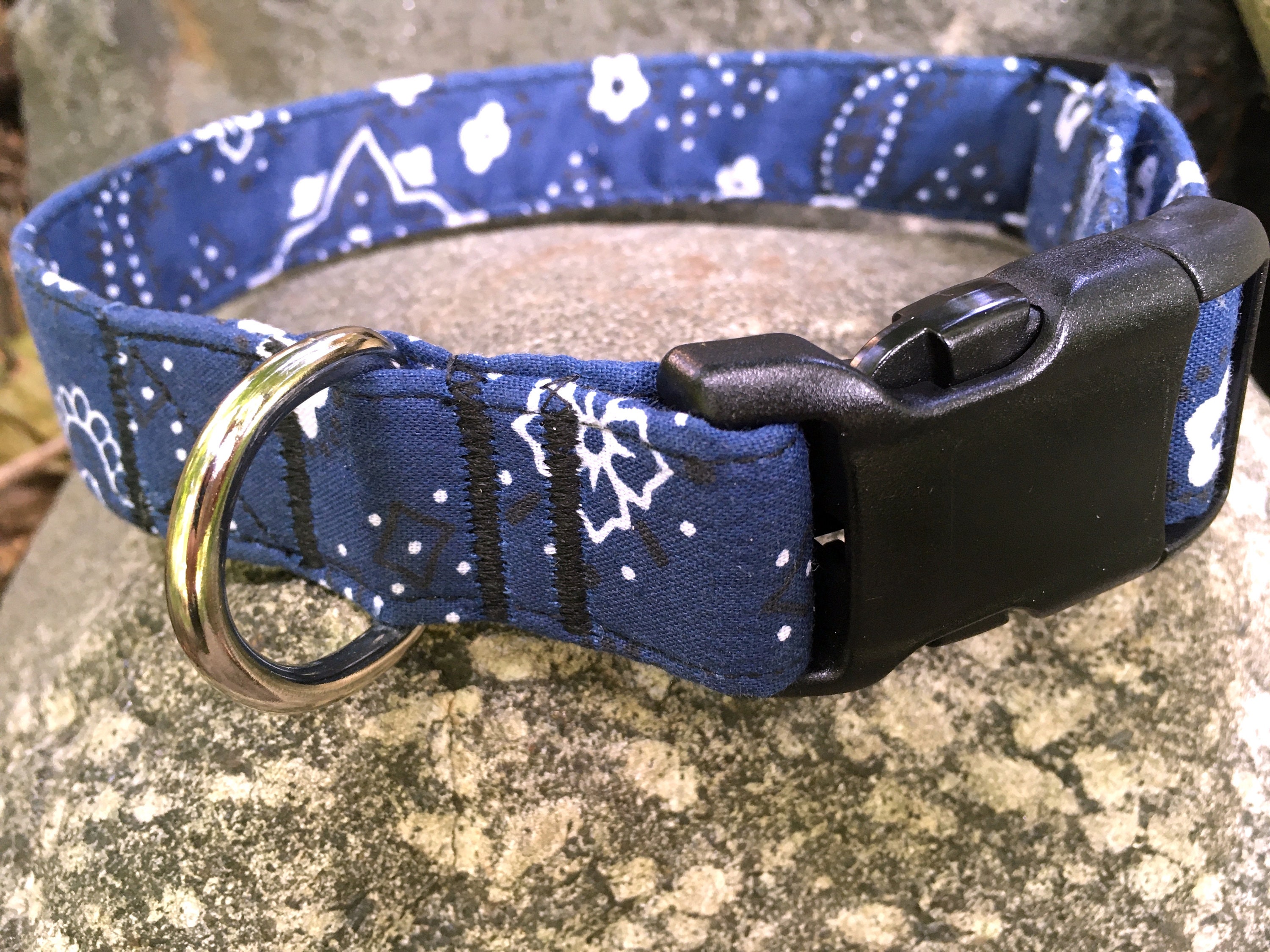 Medium Blue Bandana Dog Collar add charm dog boy male Etsy