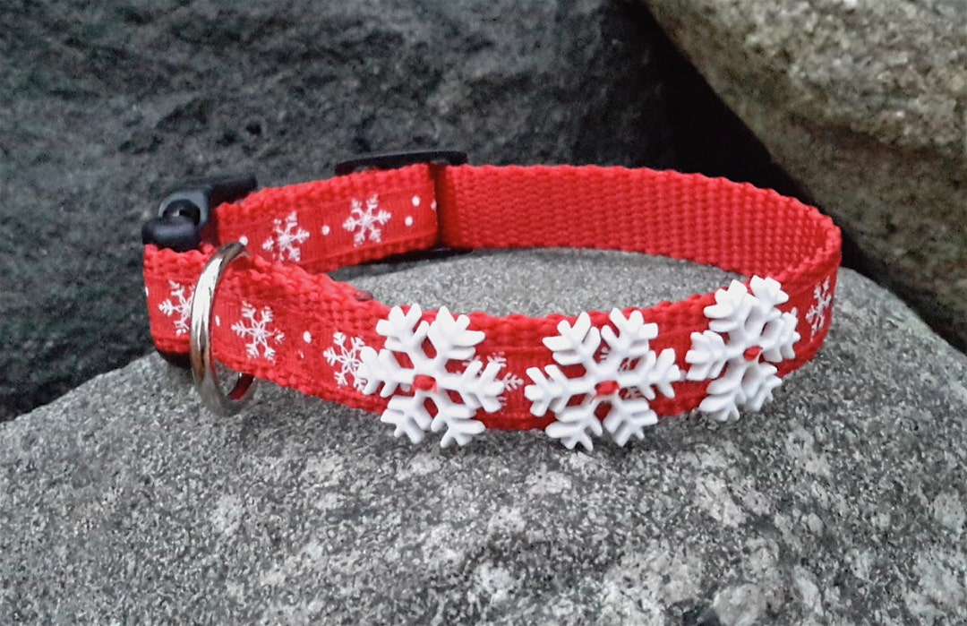 XS Dog Collar Snowflake Dog Collar Cute Dog Collar Winter Etsy